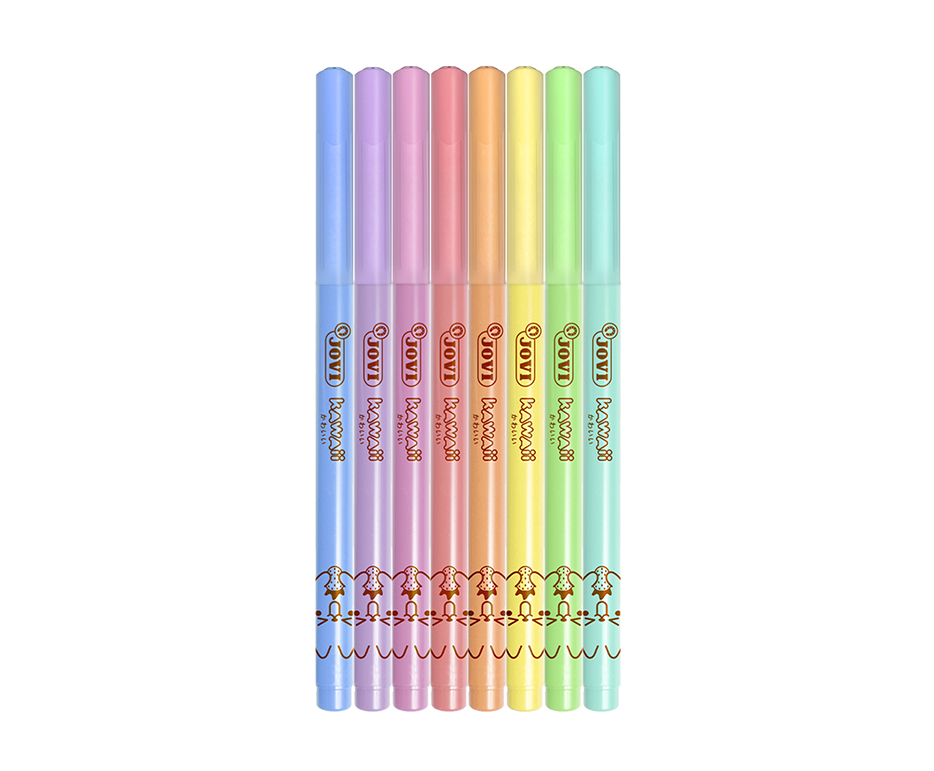 Jovi Kawaii Filzstifte Pastell – Rundspitze, 6 Farben