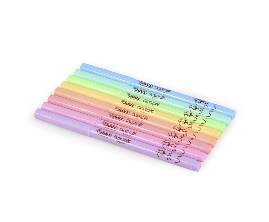 Jovi Kawaii Filzstifte Pastell – Rundspitze, 6 Farben