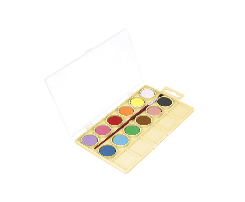 Jovi Kawaii Aquarellfarben – 12 Farben – Inklusive Pinsel – Für Papier, Aquarellpapier