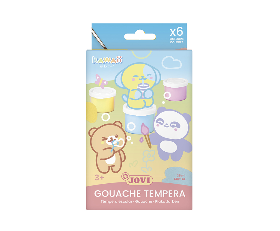 Jovi Kawaii Gouache – Mehrfarbig – 8 Farben, 8×15 ml (120 ml) – für Papier, Holz, Stoff