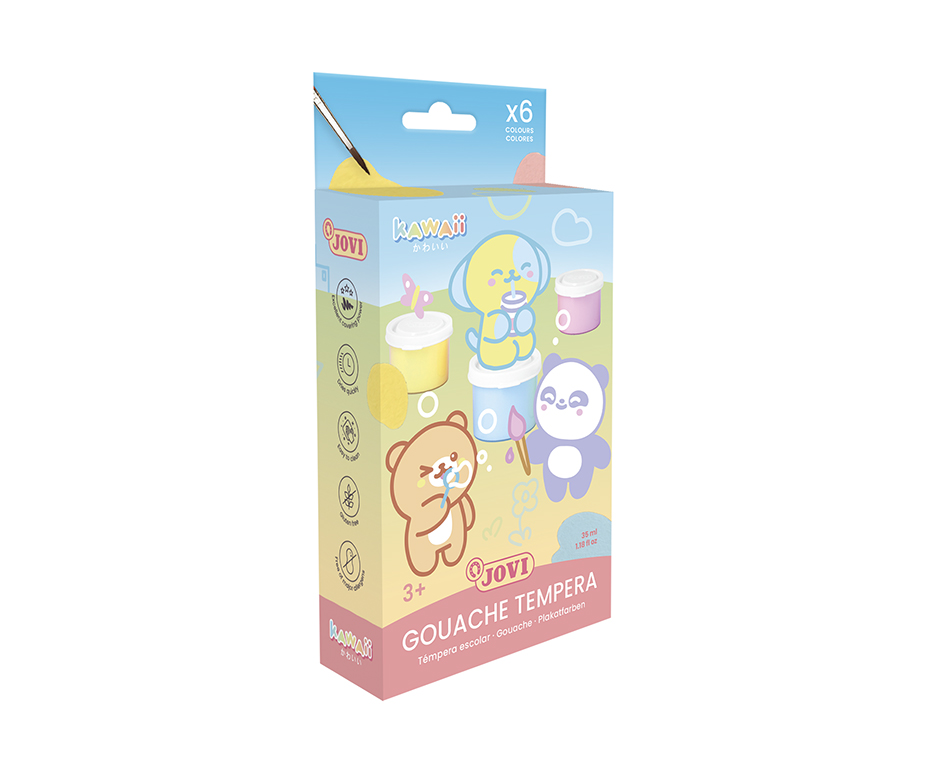 Jovi Kawaii Gouache – Mehrfarbig – 8 Farben, 8×15 ml (120 ml) – für Papier, Holz, Stoff