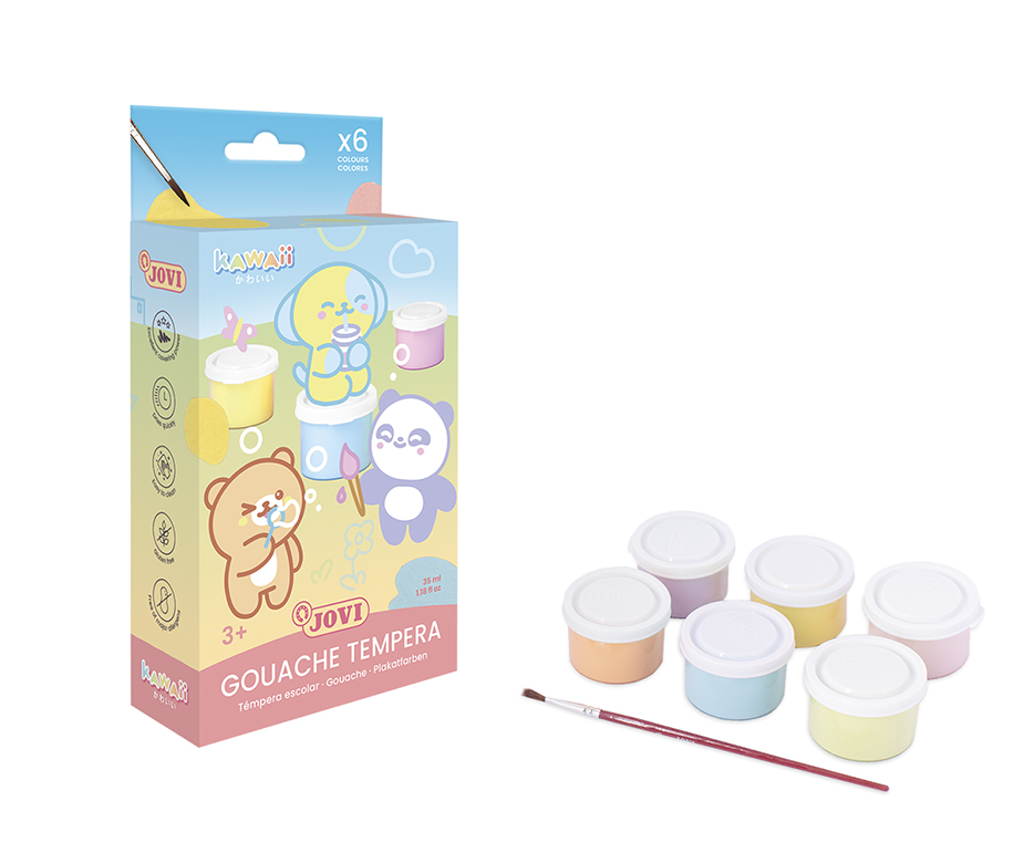 Jovi Kawaii Gouache – Mehrfarbig – 8 Farben, 8×15 ml (120 ml) – für Papier, Holz, Stoff