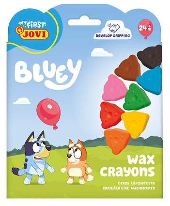 Jovi Bluey Wachsmalkreiden – 8 Farben, ergonomisch