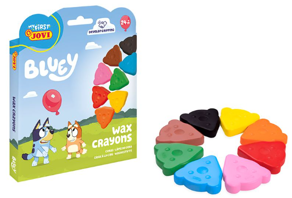 Jovi Bluey Wachsmalkreiden – 8 Farben, ergonomisch