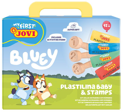 Jovi Bluey My First Knete Set – Knete-/Modelliermasse-Set – 4 × 38 g – superweich
