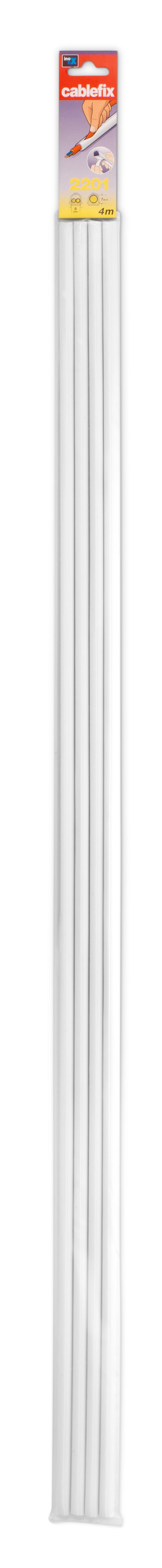 Cablefix Wandkanal – 1 m – Kunststoff – Weiss, selbstklebend, 4 Stk., für Kabel Ø 7 mm