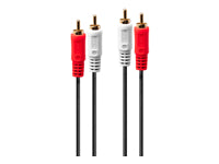 Lindy Audiokabel 2×RCA (Stecker) auf 2×RCA (Stecker) – 2 m, vergoldete Kontakte