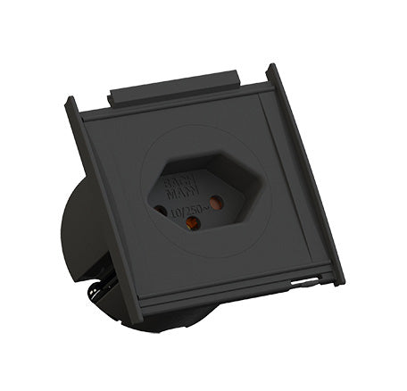 Bachmann Kapsa XXS Einbausteckdosenleiste, 1×T13, 68 mm – schwarz