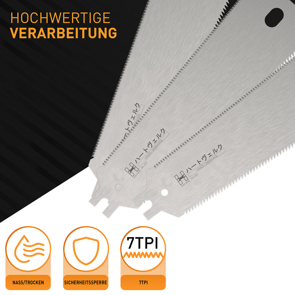 Hardtwerk Ersatz-Sägeblatt 240 mm Karbonstahl – für Hanzo Japansäge