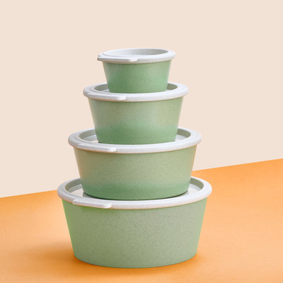 koziol Salatschüssel – 2,2 l, Kunststoff (biozirkulär), Grün, mit Deckel, spülmaschinenfest, mikrowellengeeignet
