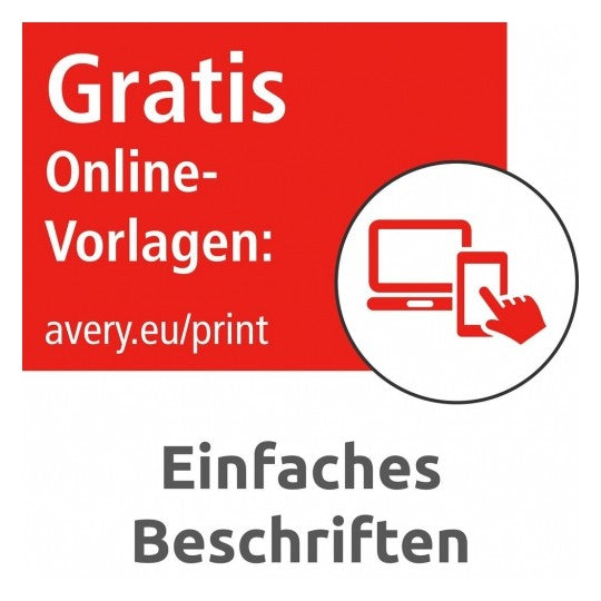 Avery Etiketten, 105 mm × 148 mm, naturweiss, Altpapier, permanent, 10 Blatt (40 Etiketten)