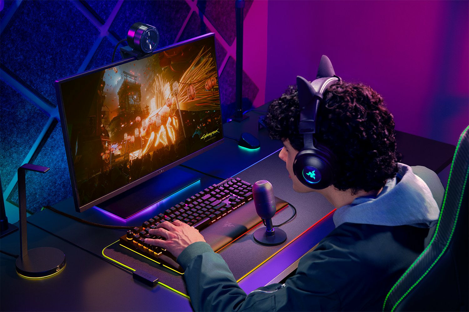 Razer Seiren V3 Mini – Tischmikrofon – USB-C, Superniere, 24 Bit/96 kHz – Schwarz