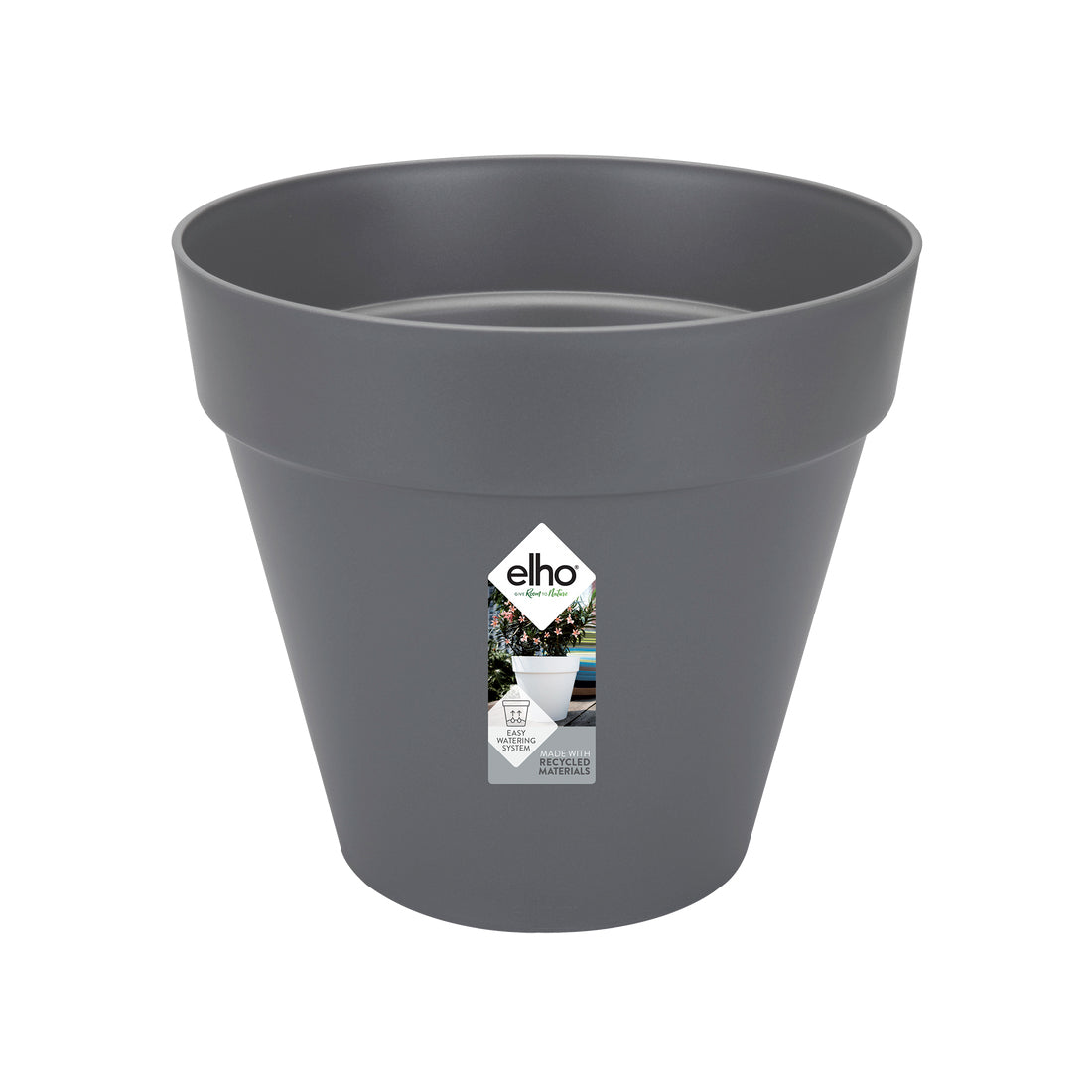 elho Loft Urban Topfpflanzer – Ø 28,5 × 26 cm – Kunststoff, Schwarz