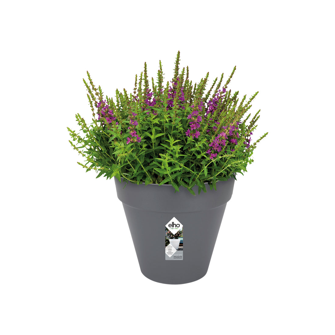 elho Loft Urban Topfpflanzer – Ø 28,5 × 26 cm – Kunststoff, Schwarz