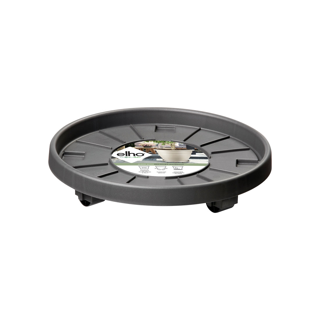 elho Untersetzer – Recycling-Kunststoff – Schwarz – Ø 300 × H 65 mm