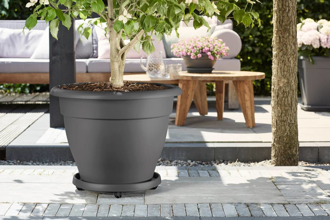 elho Untersetzer – Recycling-Kunststoff – Schwarz – Ø 300 × H 65 mm