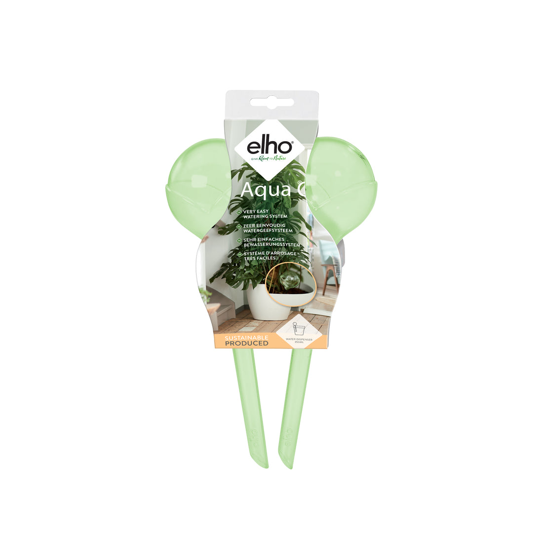 elho Aqua Care Wasserspender – 17,3 × 8,8 × 32 cm – Kunststoff, Limette – 2-teilig