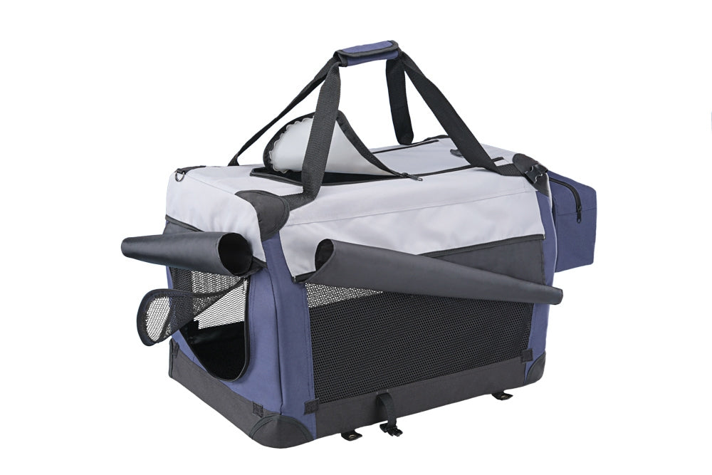 Nobby Weicher Haustierträger – für Katze, Hund – 82 × 59 × 59 cm – Blau/Grau – Nylon