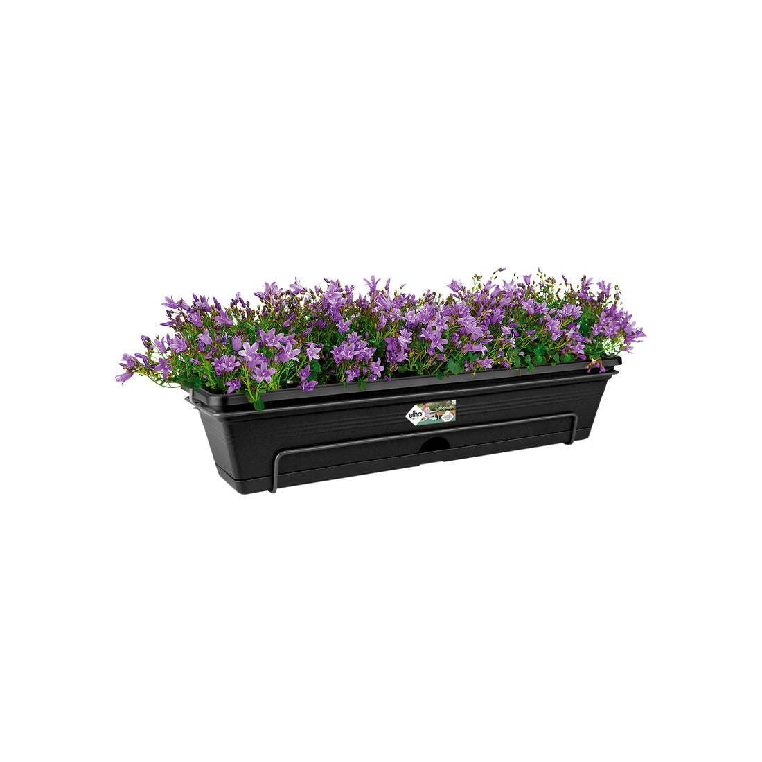 elho Green Basics Balkonkasten – 68,5 × 26 × 16,5 cm – Kunststoff, schwarz