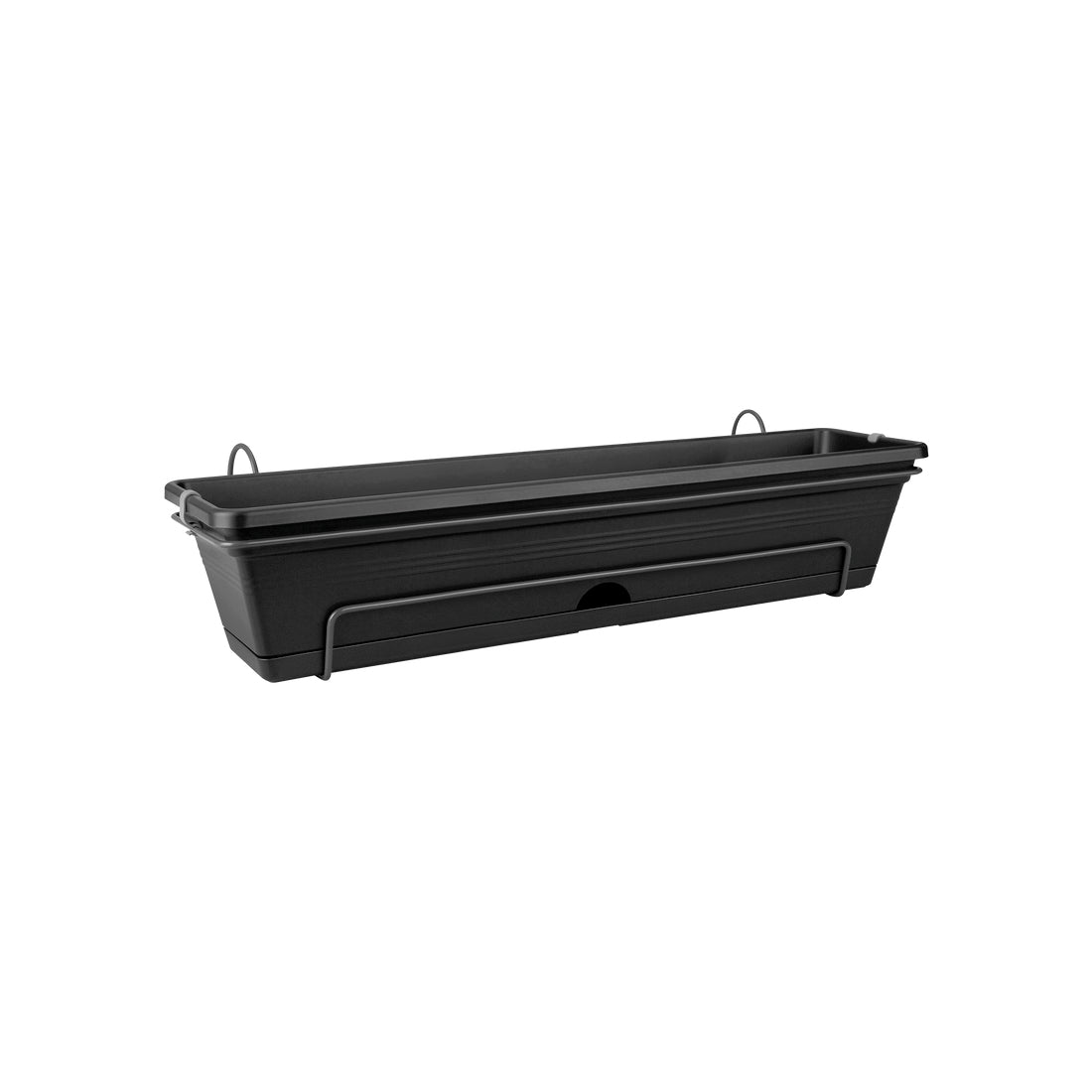 elho Green Basics Balkonkasten – 68,5 × 26 × 16,5 cm – Kunststoff, schwarz