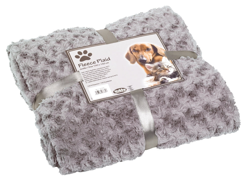 Nobby Wohndecke – Fleece, Hellgrau – 100 × 150 cm
