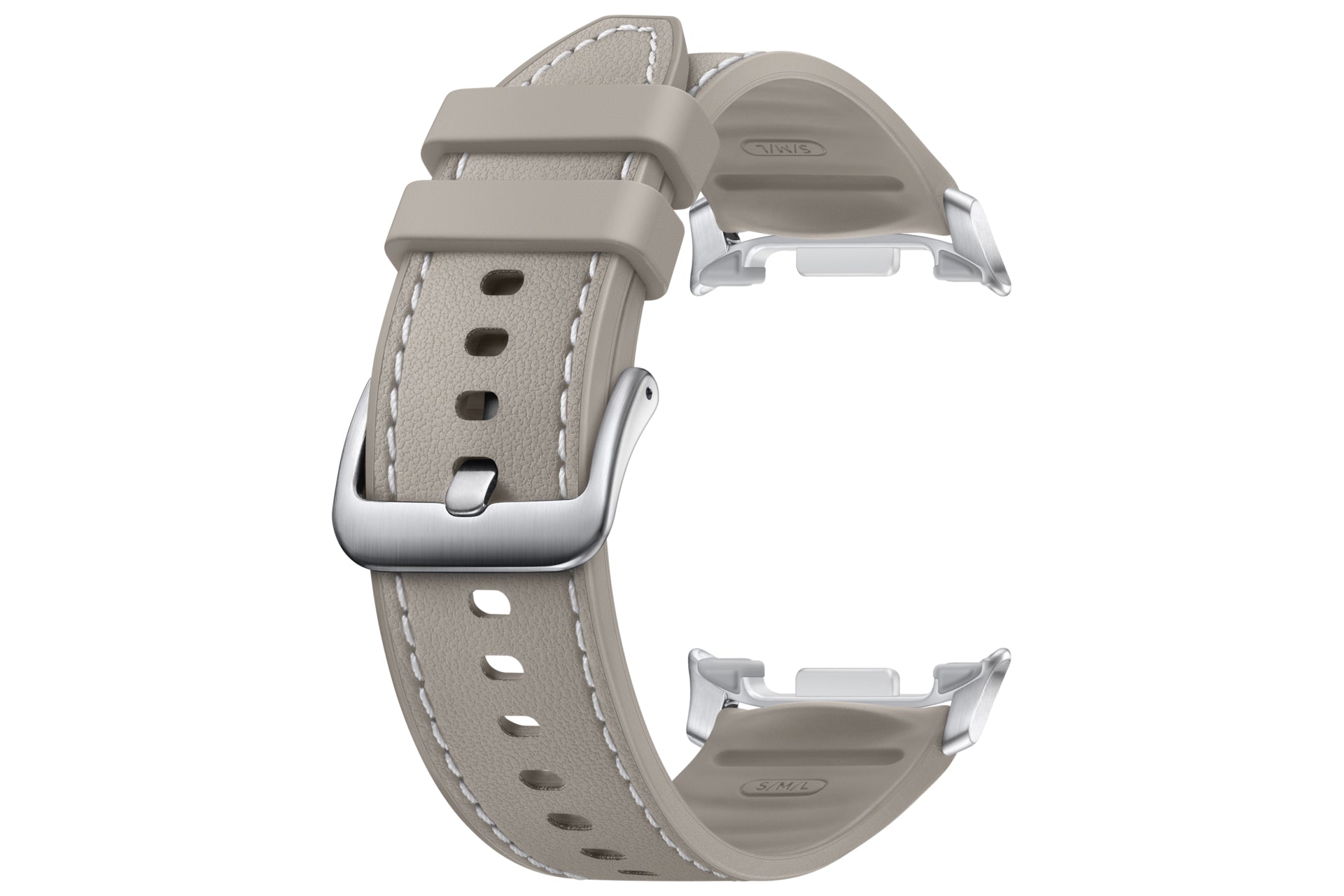 Samsung Galaxy Watch8 – Kunstleder-Band, Graubraun, S/M, M/L, für Galaxy Watch8, Watch8 Classic