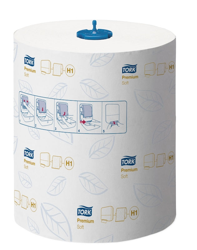 Tork Handtuchrolle – 2-lagig, weiss, 210 mm × 100 m, für Tork H1 Spender, 6 Rollen