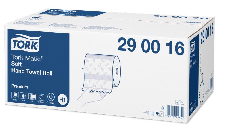 Tork Handtuchrolle – 2-lagig, weiss, 210 mm × 100 m, für Tork H1 Spender, 6 Rollen