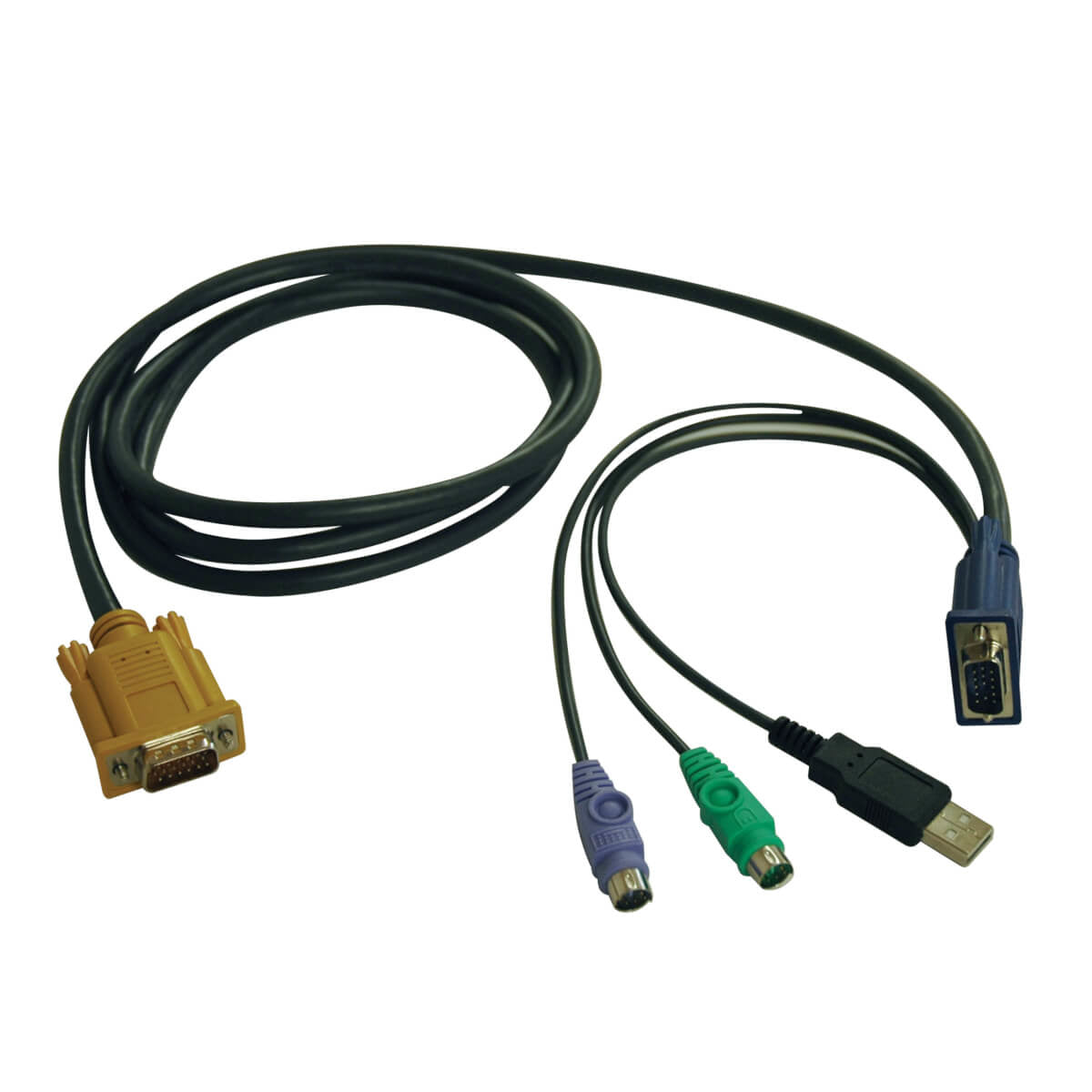Tripp Lite P778-015 KVM-Kabel HD18/HD15/USB-A zu 2× PS/2 – 4,57 m, Schwarz