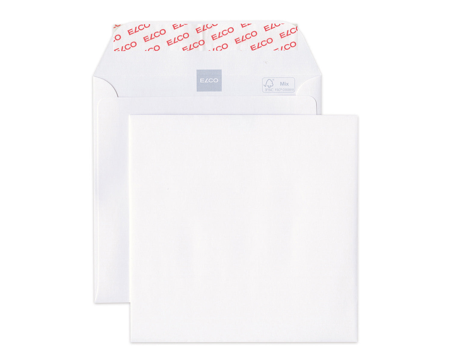 Elco Couvert 155 × 155 mm, ohne Fenster, selbstklebend, hochweiss, 120 g/m², mit Innendruck – 500 Stk.