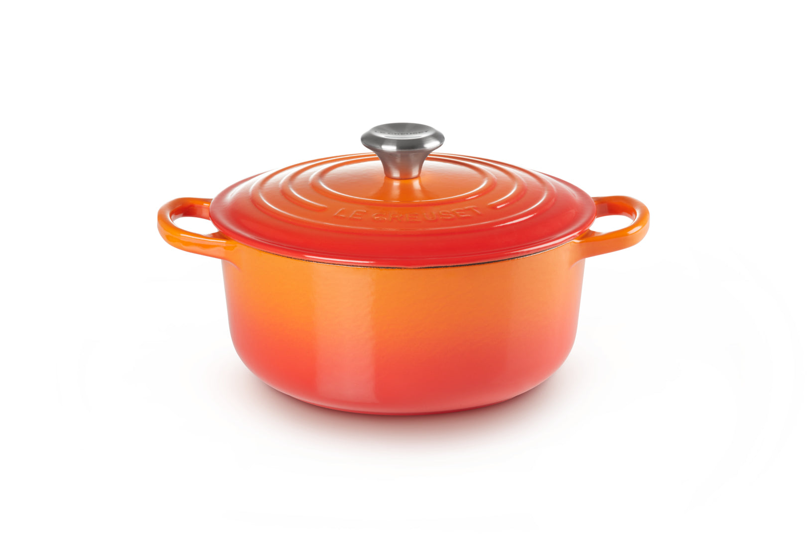 Le Creuset Kochtopf Signature – 3,3 l, Ø 22 cm, Gusseisen, Emaille, für Induktion, Gas, Glaskeramik, Orange