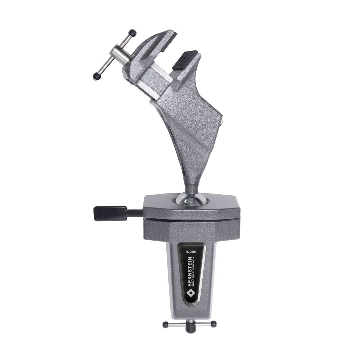 Bernstein SPANNFIX Kugelgelenk-Schraubstock – Backenbreite 50 mm, Spannweite 70 mm, Tischbefestigung