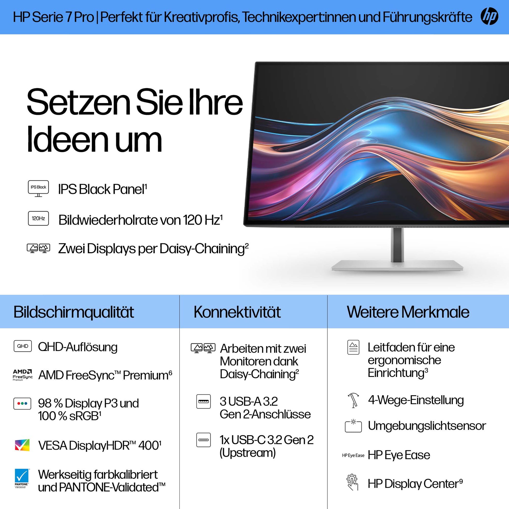 HP Series 7 Pro 727pq – Monitor, 27" 2560 × 1440 (WQHD)