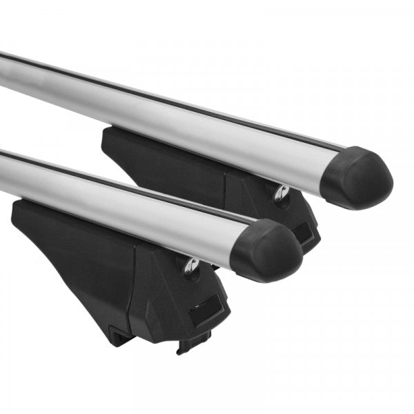 Fischer CrossLine XL Relingträger für Dachmontage – Zuladung 75 kg, 131 cm – Schwarz, Aluminium – 2 Stk