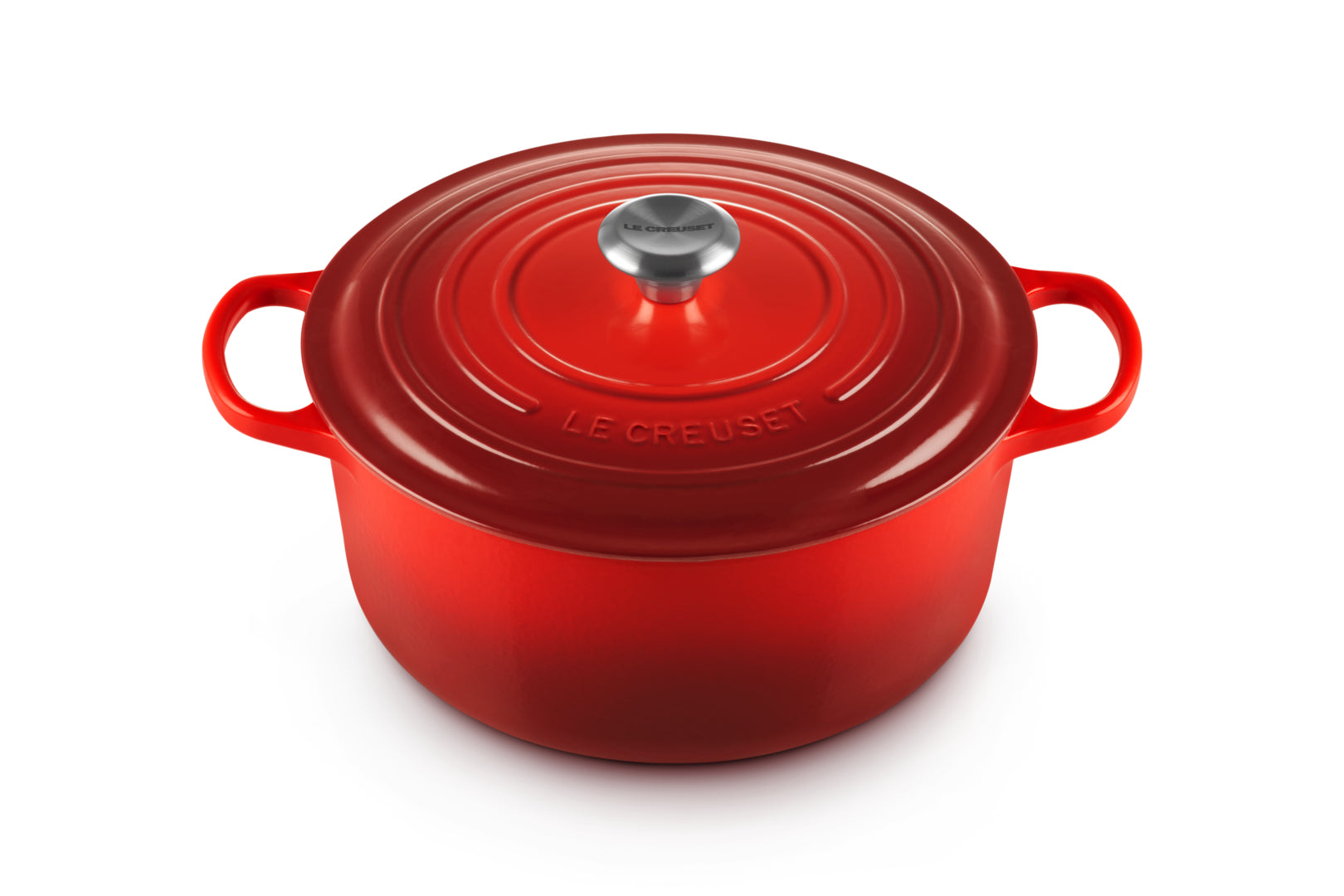 Le Creuset Kochtopf Signature – 6,7 l, Ø 28 cm, Gusseisen, Emaille, für Induktion, Gas, Glaskeramik, Rot