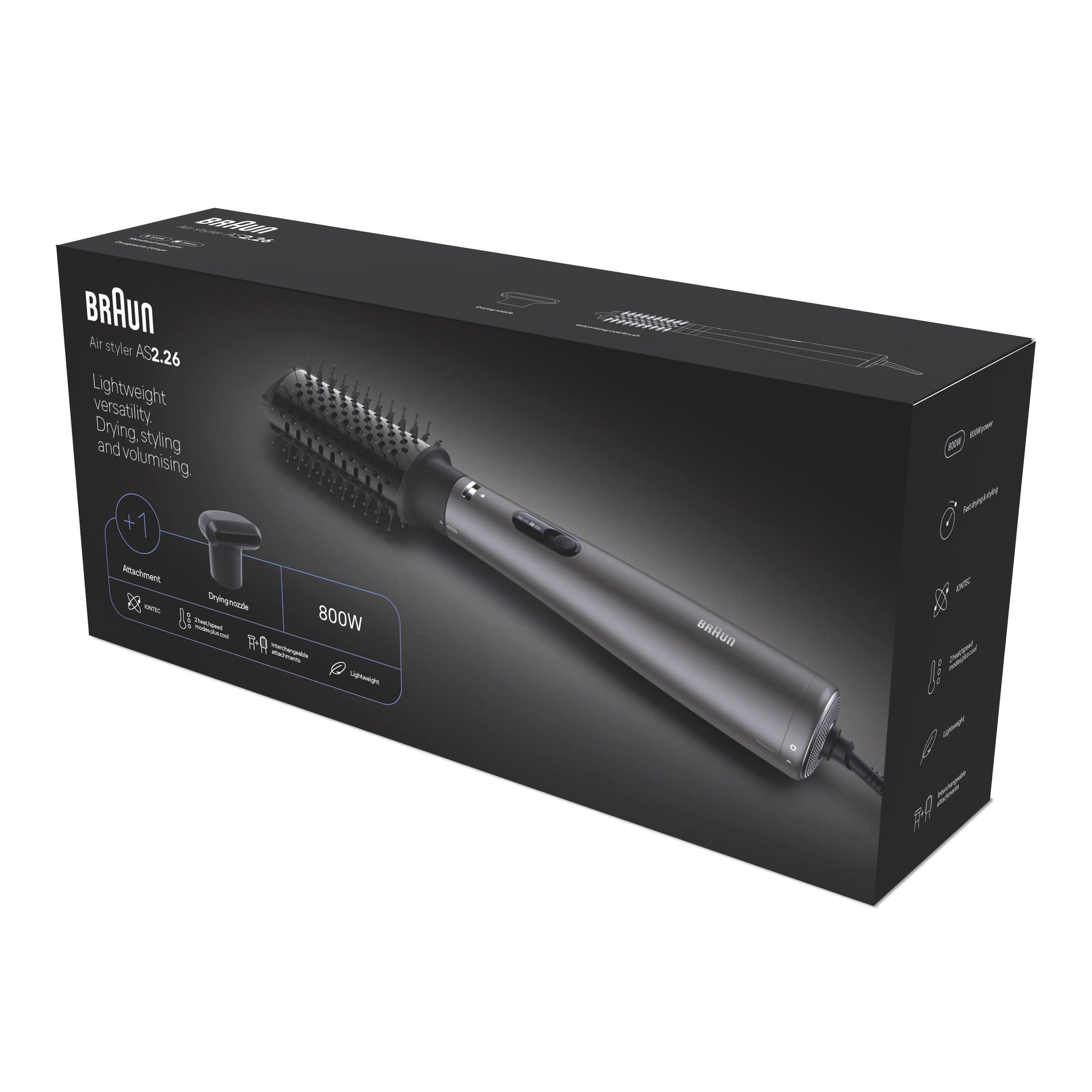 Braun Airstyler AS2 26 – Ionenfunktion, 800 W – Schwarz