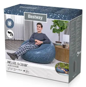 Bestway Inflate Beistelltisch 75154 – 122 × 122 × 66 cm – Vinyl (PVC) – Blau – mit Flickzeug