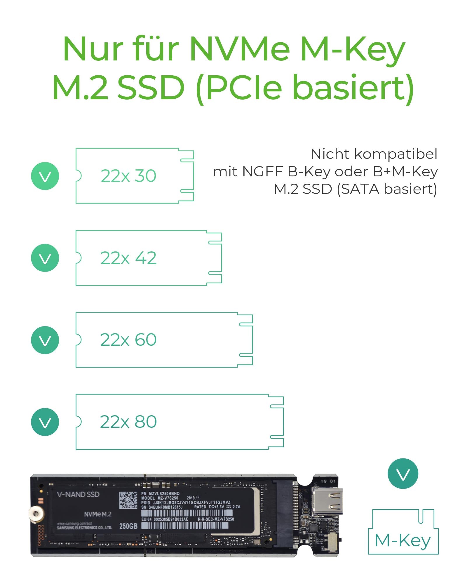 ICY BOX IB-1817M-C31 – externes M.2 NVMe-Gehäuse – USB 3.2 Gen 2, USB Typ-C, für M.2 22×30–80 mm