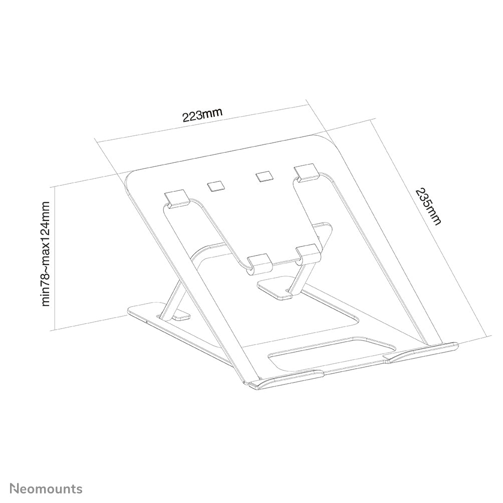 Neomounts Laptop-Ständer für iPad Pro 12,9" (4. Gen.) – bis 17", höhenverstellbar, bis 5 kg – Grau