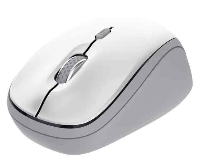 Trust Yvi+ – Maus – Kabellos (2,4 GHz), 1600 DPI, beidhändig, Weiss