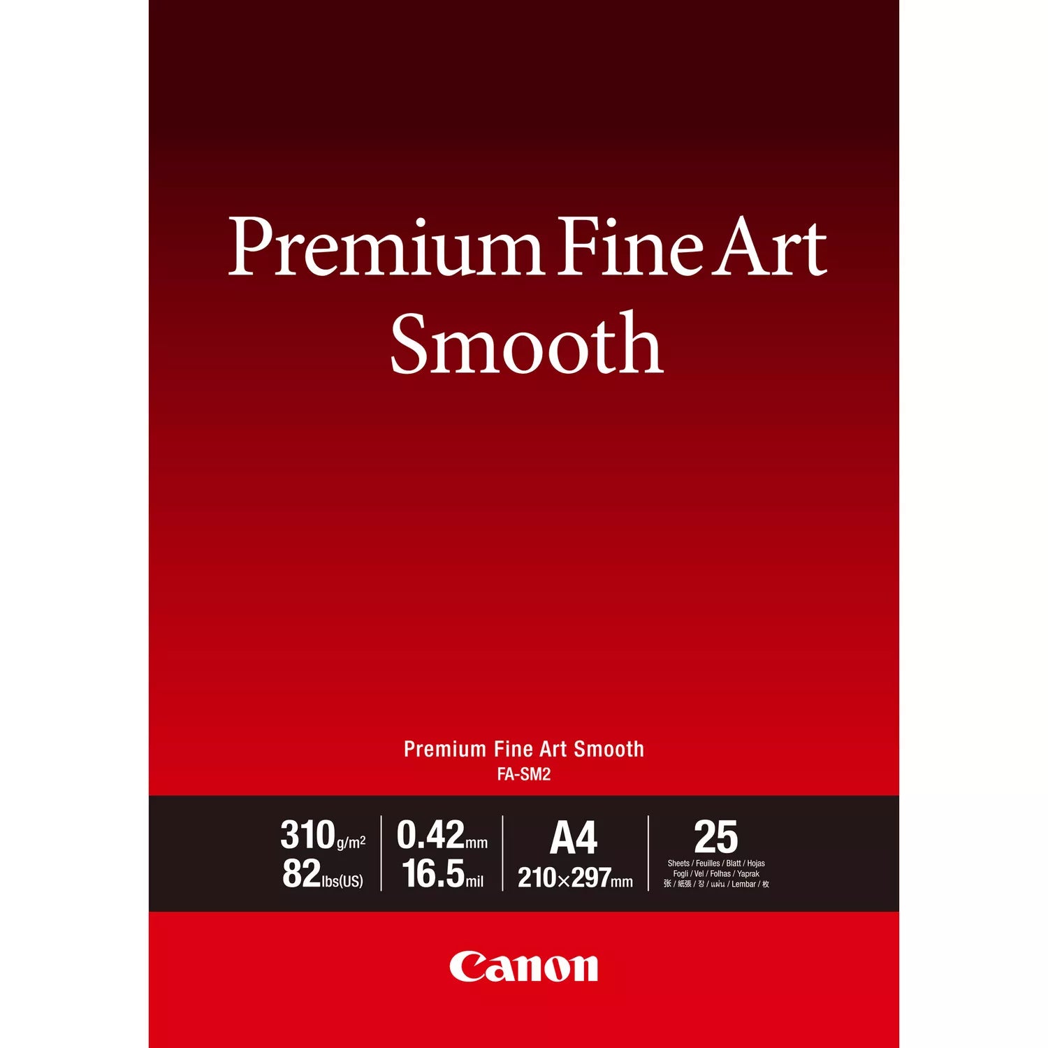 Canon FA-SM2 Premium Fine Art Glattes Papier – A4, 310 g/m², 25 Blatt pro Packung