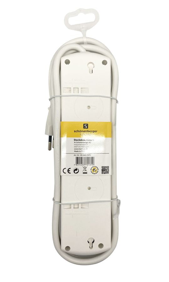 M. Schönenberger Schönenberger Fix-Line Steckdosenleiste T13×3 – USB‑C×2, USB‑A×1 – 2 m Kabel