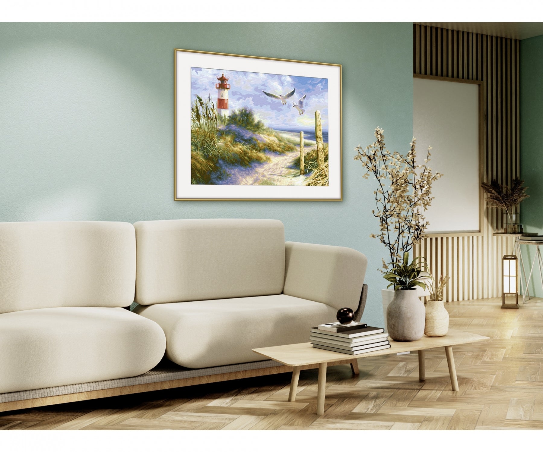 Schipper Malen-nach-Zahlen-Set – Dünenlandschaft mit Leuchtturm – 50 × 40 cm – ab 14 Jahren