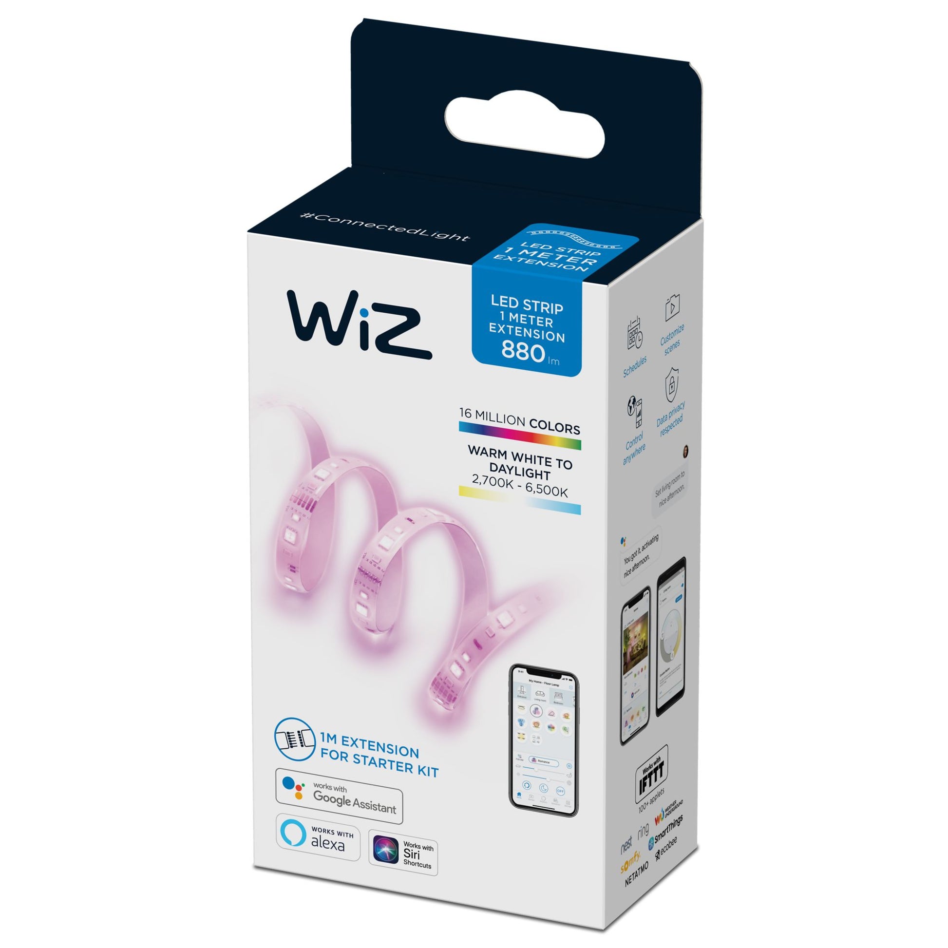 WiZ LED-Strip Verlängerung 1 m – Tunable White 2700–6500 K, 880 lm, 11 W, WLAN – für Apple AirPlay 2 – IP20