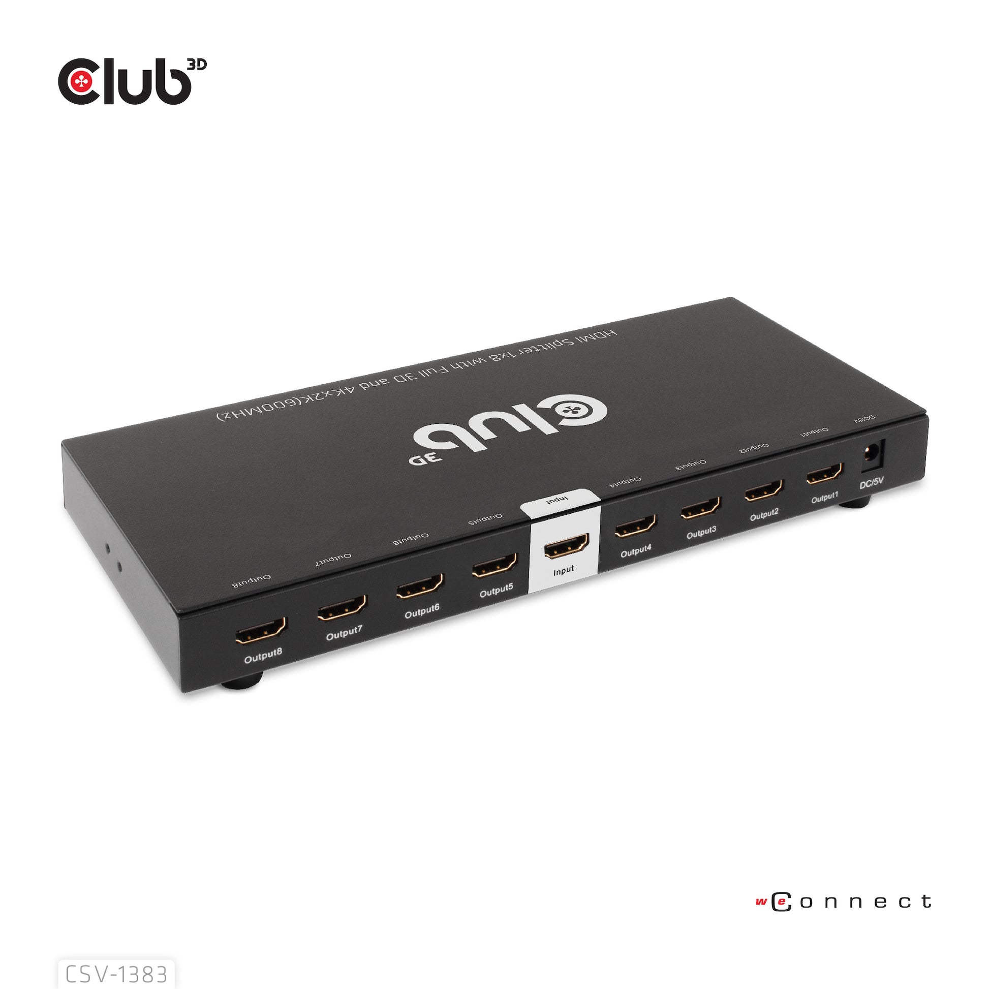 CLUB3D Club 3D – HDMI-Splitter 1×8, externes Netzteil, passiv