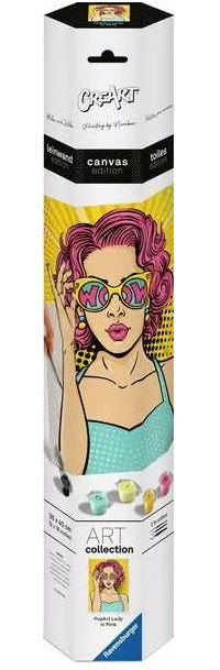 Ravensburger CreArt – Malen-nach-Zahlen-Set – PopArt Lady in Pink – 30 × 40 cm – ab 14 Jahren