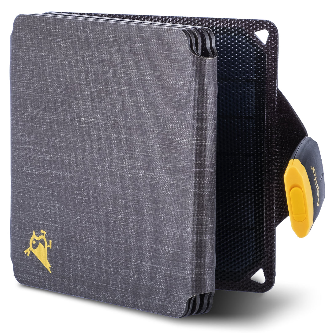 Aqiila Sunbird P21 Solarpanel-Ladegerät 20 W – USB-C×1, IP67, faltbar – für Camping – schwarz/gelb