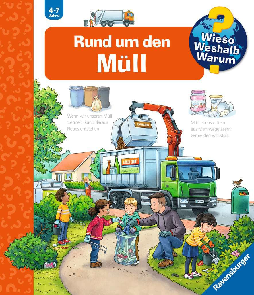 Ravensburger Buch – Wieso? Weshalb? Warum? – Rund um den Müll (Band 74), Spiralbindung, 16 Seiten, ab 4 Jahren