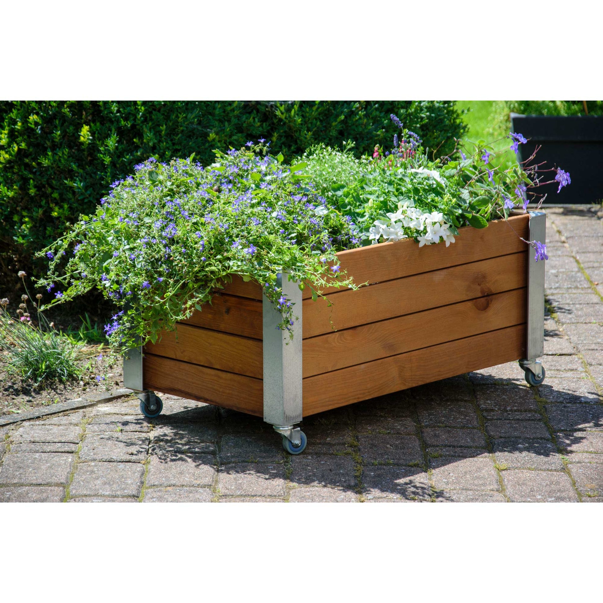 Dobar Pflanzgefäss – 78 × 52 × 40,5 cm – Kiefernholz & Metall & Kunststoff, Braun