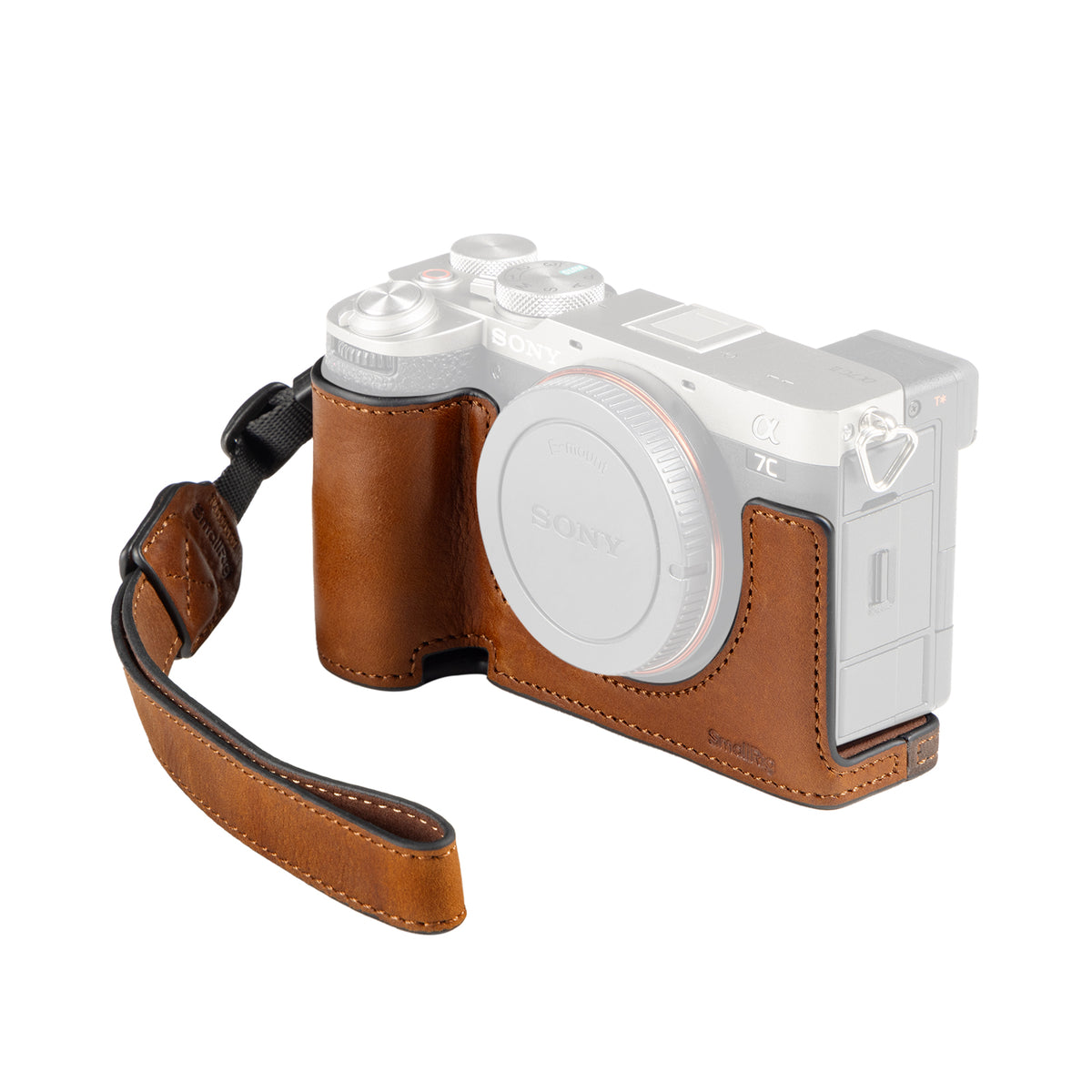 SmallRig 5015 Gehäuse – Aluminium/Leder/Mikrofaser – für Sony Alpha 7C II, Sony Alpha 7CR – Braun